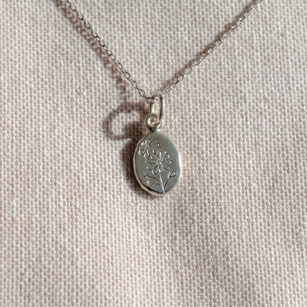 Petite Posy Engraved Silver Charm - Image 6