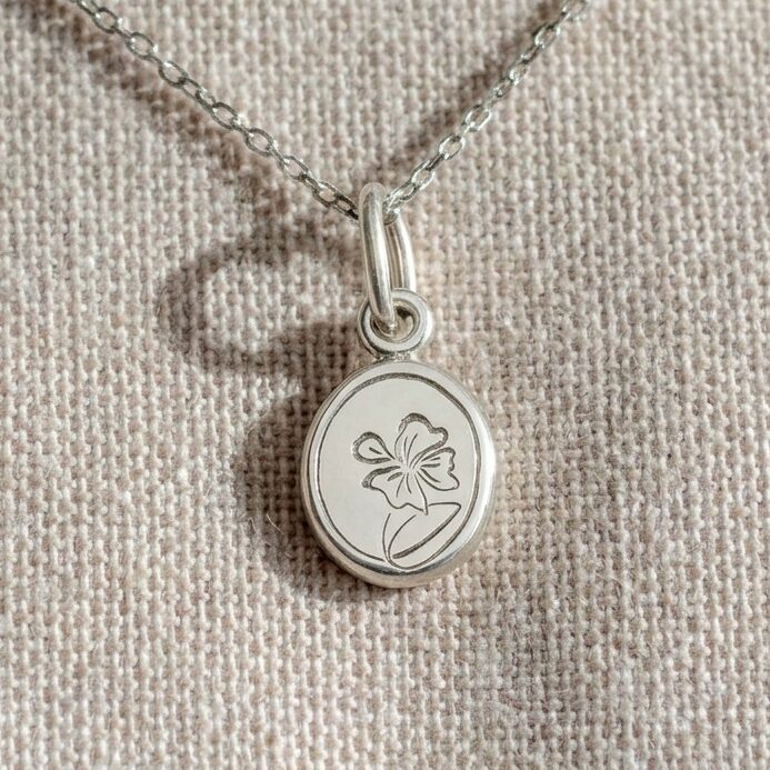 Petite Posy Engraved Silver Charm