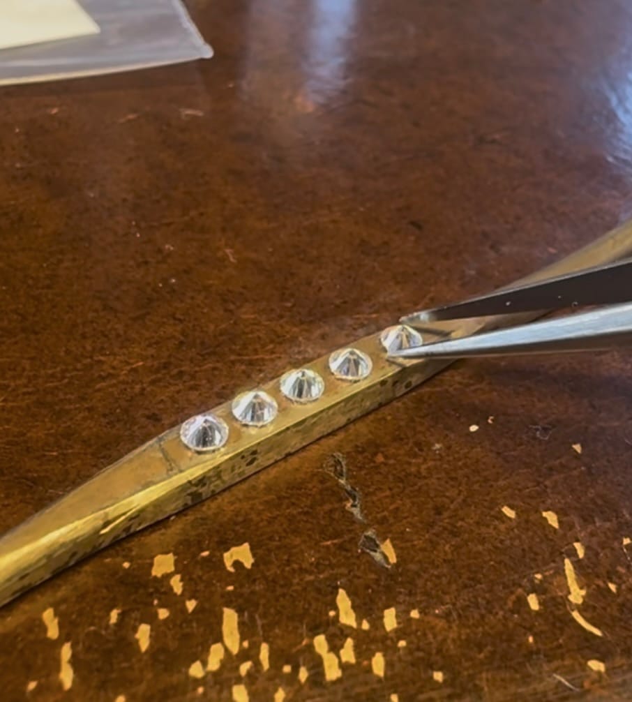 Lierin's grandpa's heirloom diamonds before they were set